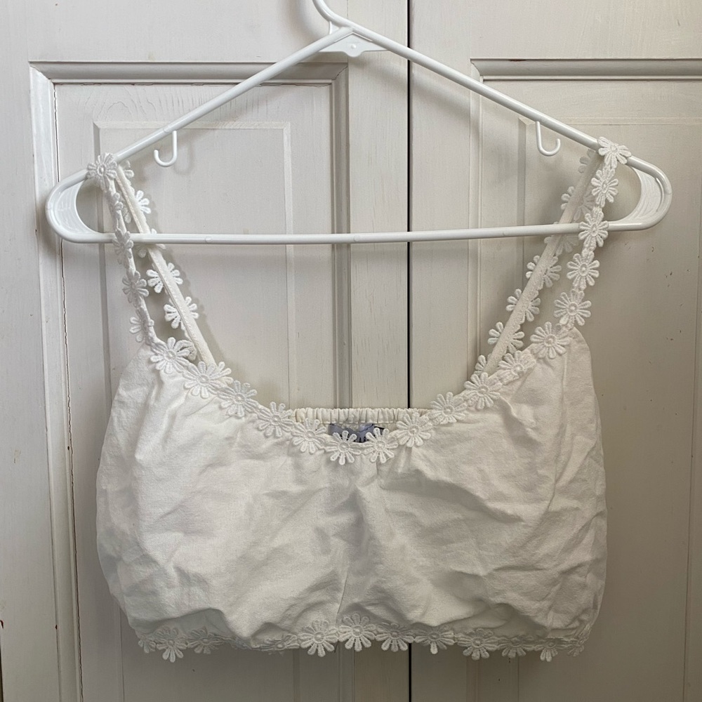White cropped top